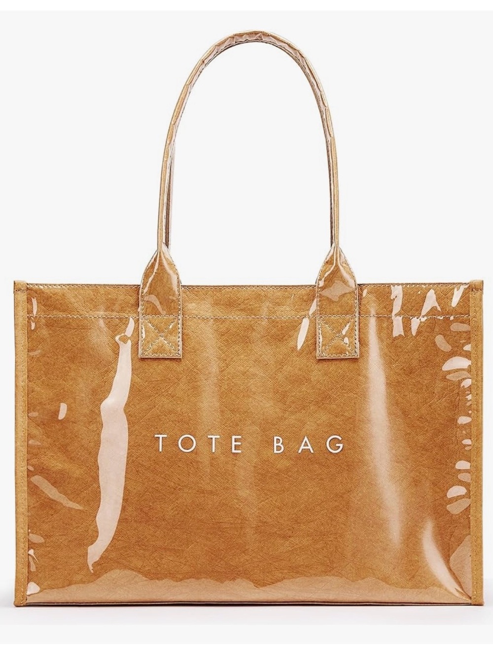 Large Cognac PVC Tote Bag